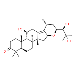 ChemSpider 2D Image | (8alpha,9beta,11beta,14beta,16beta,23S,24R)-11,24,25-Trihydroxy-16,23-epoxydammar-13(17)-en-3-one | C30H48O5