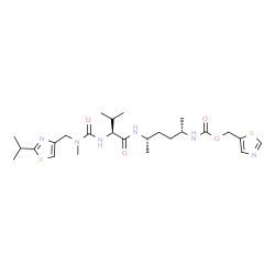 ChemSpider 2D Image | N~2~-{[(2-Isopropyl-1,3-thiazol-4-yl)methyl](methyl)carbamoyl}-N-[(2S,5S)-5-{[(1,3-thiazol-5-ylmethoxy)carbonyl]amino}-2-hexanyl]-L-valinamide | C25H40N6O4S2