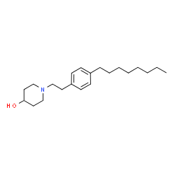 ChemSpider 2D Image | 1-[2-(4-Octylphenyl)ethyl]-4-piperidinol | C21H35NO