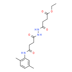 ChemSpider 2D Image | ethyl 4-{3-[(2,5-dimethylphenyl)carbamoyl]propanehydrazido}-4-oxobutanoate | C18H25N3O5
