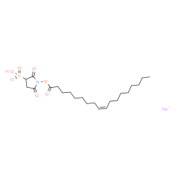 ChemSpider 2D Image | 3-Pyrrolidinesulfonic acid, 2,5-dioxo-1-[[(9Z)-1-oxo-9-octadecen-1-yl]oxy]-, sodium salt (1:1) | C22H37NNaO7S