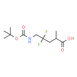 ChemSpider 2D Image | 4,4-Difluoro-2-methyl-5-({[(2-methyl-2-propanyl)oxy]carbonyl}amino)pentanoic acid | C11H19F2NO4