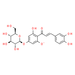 ChemSpider 2D Image | 2-[(2E)-3-(3,4-Dihydroxyphenyl)-2-propenoyl]-5-(beta-D-glucopyranosyloxy)-3-hydroxyphenolate | C21H21O11