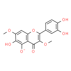ChemSpider 2D Image | 2-(3,4-Dihydroxyphenyl)-6-hydroxy-3,7-dimethoxy-4-oxo-4H-chromen-5-olate | C17H13O8