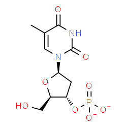 ChemSpider 2D Image | 3'-O-Phosphonatothymidine | C10H13N2O8P