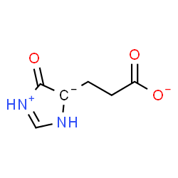 ChemSpider 2D Image | 3-(4-Oxo-4,5-dihydro-1H-imidazol-3-ium-5-id-5-yl)propanoate | C6H7N2O3