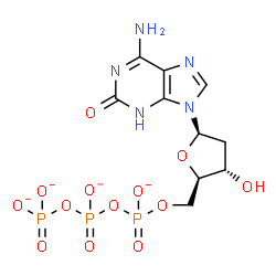 ChemSpider 2D Image | 2'-Deoxy-2-oxo-5'-O-({[(phosphonatooxy)phosphinato]oxy}phosphinato)-3-hydroadenosine | C10H12N5O13P3