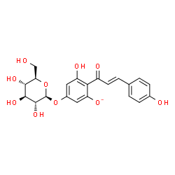 ChemSpider 2D Image | 5-(beta-D-Glucopyranosyloxy)-3-hydroxy-2-[(2E)-3-(4-hydroxyphenyl)-2-propenoyl]phenolate | C21H21O10