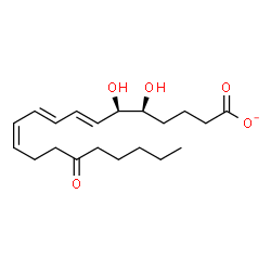 ChemSpider 2D Image | (5S,6R,7E,9E,11Z)-5,6-Dihydroxy-15-oxo-7,9,11-icosatrienoate | C20H31O5