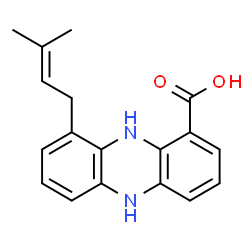 ChemSpider 2D Image | 5,10-dihydro-9-dimethylallylphenazine-1-carboxylic acid | C18H18N2O2