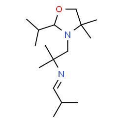 ChemSpider 2D Image | (1E)-N-[1-(2-Isopropyl-4,4-dimethyl-1,3-oxazolidin-3-yl)-2-methyl-2-propanyl]-2-methyl-1-propanimine | C16H32N2O