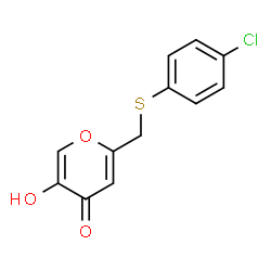 ChemSpider 2D Image | 2-{[(4-Chlorophenyl)sulfanyl]methyl}-5-hydroxy-4H-pyran-4-one | C12H9ClO3S