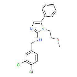 ChemSpider 2D Image | N-(3,4-Dichlorobenzyl)-1-(2-methoxyethyl)-5-phenyl-1H-imidazol-2-amine | C19H19Cl2N3O