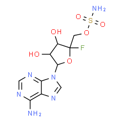 ChemSpider 2D Image | 9-(4-Fluoro-5-O-sulfamoylpentofuranosyl)adenine | C10H13FN6O6S