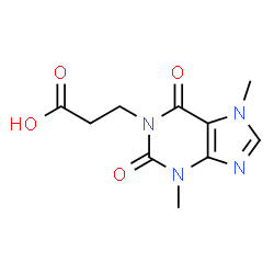 ChemSpider 2D Image | 3-(3,7-Dimethyl-2,6-dioxo-2,3,6,7-tetrahydro-1H-purin-1-yl)propanoic acid | C10H12N4O4