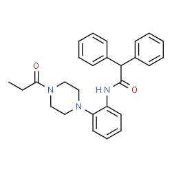 ChemSpider 2D Image | 2,2-Diphenyl-N-[2-(4-propionyl-1-piperazinyl)phenyl]acetamide | C27H29N3O2