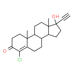 ChemSpider 2D Image | 4-Chloro-17-hydroxypregn-4-en-20-yn-3-one | C21H27ClO2
