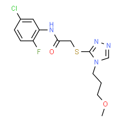 ChemSpider 2D Image | N-(5-Chloro-2-fluorophenyl)-2-{[4-(3-methoxypropyl)-4H-1,2,4-triazol-3-yl]sulfanyl}acetamide | C14H16ClFN4O2S