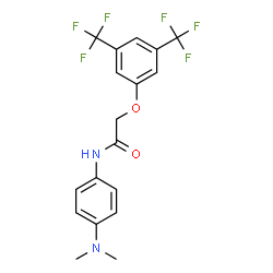 ChemSpider 2D Image | 2-[3,5-Bis(trifluoromethyl)phenoxy]-N-[4-(dimethylamino)phenyl]acetamide | C18H16F6N2O2