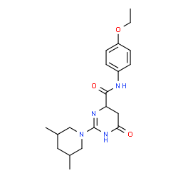 ChemSpider 2D Image | 2-(3,5-Dimethyl-1-piperidinyl)-N-(4-ethoxyphenyl)-6-oxo-1,4,5,6-tetrahydro-4-pyrimidinecarboxamide | C20H28N4O3