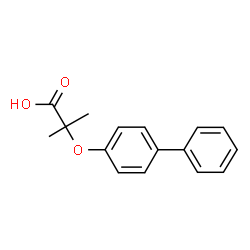 ChemSpider 2D Image | 2-(4-Biphenylyloxy)-2-methylpropanoic acid | C16H16O3