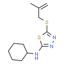 ChemSpider 2D Image | N-Cyclohexyl-5-[(2-methyl-2-propen-1-yl)sulfanyl]-1,3,4-thiadiazol-2-amine | C12H19N3S2