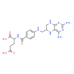 ChemSpider 2D Image | N-(4-{[(2,4-Diamino-5,6,7,8-tetrahydro-6-pteridinyl)methyl]amino}benzoyl)glutamic acid | C19H24N8O5