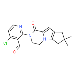 ChemSpider 2D Image | 4-chloro-2-{4,4-dimethyl-9-oxo-1,10-diazatricyclo[6.4.0.0²,?]dodeca-2(6),7-dien-10-yl}pyridine-3-carbaldehyde | C18H18ClN3O2