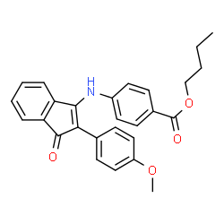 ChemSpider 2D Image | Butyl 4-{[2-(4-methoxyphenyl)-1-oxo-1H-inden-3-yl]amino}benzoate | C27H25NO4