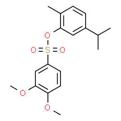 ChemSpider 2D Image | 5-Isopropyl-2-methylphenyl 3,4-dimethoxybenzenesulfonate | C18H22O5S