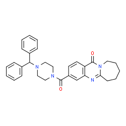 ChemSpider 2D Image | 3-{[4-(Diphenylmethyl)-1-piperazinyl]carbonyl}-7,8,9,10-tetrahydroazepino[2,1-b]quinazolin-12(6H)-one | C31H32N4O2