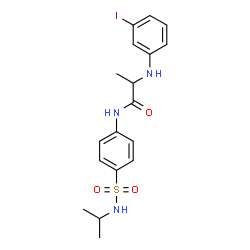 ChemSpider 2D Image | N~2~-(3-Iodophenyl)-N-[4-(isopropylsulfamoyl)phenyl]alaninamide | C18H22IN3O3S