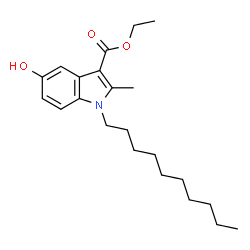 ChemSpider 2D Image | Ethyl 1-decyl-5-hydroxy-2-methyl-1H-indole-3-carboxylate | C22H33NO3