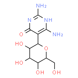 ChemSpider 2D Image | 1,5-Anhydro-1-(2,6-diamino-4-oxo-1,4-dihydro-5-pyrimidinyl)hexitol | C10H16N4O6