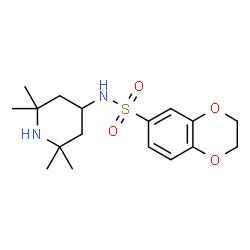 ChemSpider 2D Image | N-(2,2,6,6-Tetramethyl-4-piperidinyl)-2,3-dihydro-1,4-benzodioxine-6-sulfonamide | C17H26N2O4S
