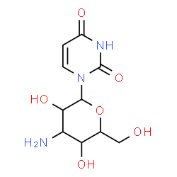 ChemSpider 2D Image | 1-(3-Amino-3-deoxyhexopyranosyl)-2,4(1H,3H)-pyrimidinedione | C10H15N3O6