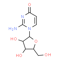 ChemSpider 2D Image | 2-Amino-1-pentofuranosyl-4(1H)-pyrimidinone | C9H13N3O5