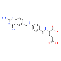 ChemSpider 2D Image | N-(4-{[(2,4-Diamino-6-quinazolinyl)methyl]amino}benzoyl)glutamic acid | C21H22N6O5