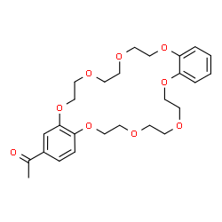 ChemSpider 2D Image | 1-(6,7,9,10,12,13,20,21,23,24,26,27-Dodecahydrodibenzo[b,n][1,4,7,10,13,16,19,22]octaoxacyclotetracosin-2-yl)ethanone | C26H34O9