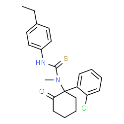 ChemSpider 2D Image | 1-[1-(2-Chlorophenyl)-2-oxocyclohexyl]-3-(4-ethylphenyl)-1-methylthiourea | C22H25ClN2OS