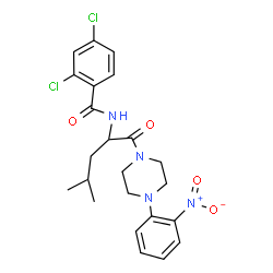 ChemSpider 2D Image | 2,4-Dichloro-N-{4-methyl-1-[4-(2-nitrophenyl)-1-piperazinyl]-1-oxo-2-pentanyl}benzamide | C23H26Cl2N4O4