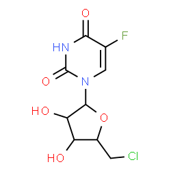 ChemSpider 2D Image | 1-(5-Chloro-5-deoxypentofuranosyl)-5-fluoro-2,4(1H,3H)-pyrimidinedione | C9H10ClFN2O5