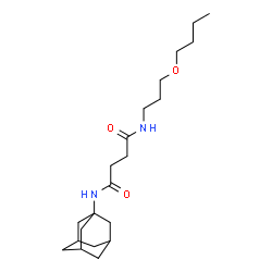 ChemSpider 2D Image | N-(Adamantan-1-yl)-N'-(3-butoxypropyl)succinamide | C21H36N2O3