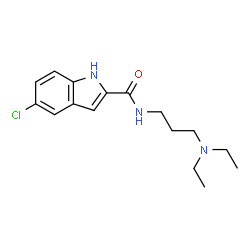 ChemSpider 2D Image | 5-Chloro-N-[3-(diethylamino)propyl]-1H-indole-2-carboxamide | C16H22ClN3O