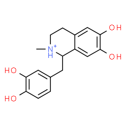 ChemSpider 2D Image | 1-(3,4-Dihydroxybenzyl)-6,7-dihydroxy-2-methyl-1,2,3,4-tetrahydroisoquinolinium | C17H20NO4
