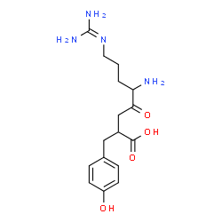 ChemSpider 2D Image | 5-Amino-8-[(diaminomethylene)amino]-2-(4-hydroxybenzyl)-4-oxooctanoic acid | C16H24N4O4