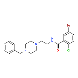 ChemSpider 2D Image | N-[2-(4-Benzyl-1-piperazinyl)ethyl]-5-bromo-2-chlorobenzamide | C20H23BrClN3O
