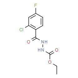 ChemSpider 2D Image | Ethyl 2-(2-chloro-4-fluorobenzoyl)hydrazinecarboxylate | C10H10ClFN2O3