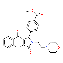ChemSpider 2D Image | Methyl 4-{2-[2-(4-morpholinyl)ethyl]-3,9-dioxo-1,2,3,9-tetrahydrochromeno[2,3-c]pyrrol-1-yl}benzoate | C25H24N2O6
