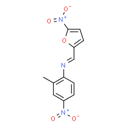 ChemSpider 2D Image | (E)-N-(2-Methyl-4-nitrophenyl)-1-(5-nitro-2-furyl)methanimine | C12H9N3O5